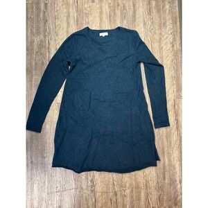 Symphony Long Sleeve Cashmere 100% V Neck Sweater Dress Deep Teal  Size Small